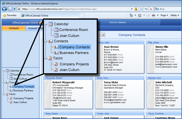 Outlook Web Access with OfficeCalendar Online