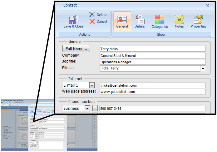 Outlook Web Access with OfficeCalendar Online