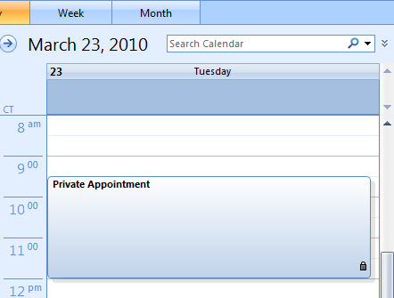 Sharing Outlook private appointments